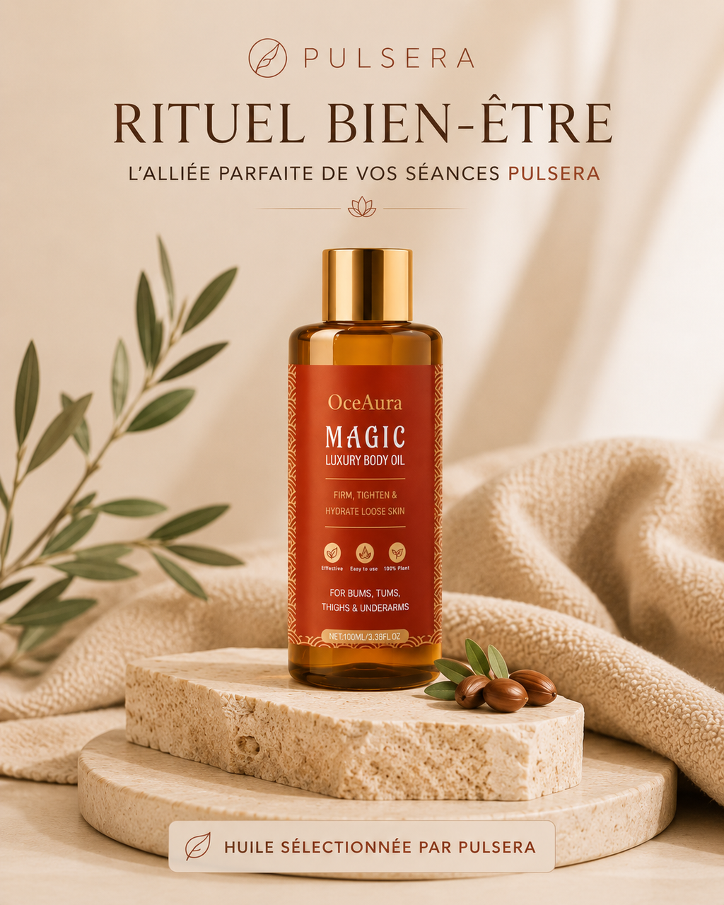 Huile de massage sélectionnée par Pulsera™